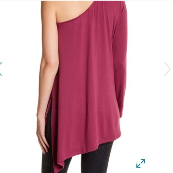{Willow&Clay} Orchid One Shoulder Knit Blouse NWT - Picture 2 of 5